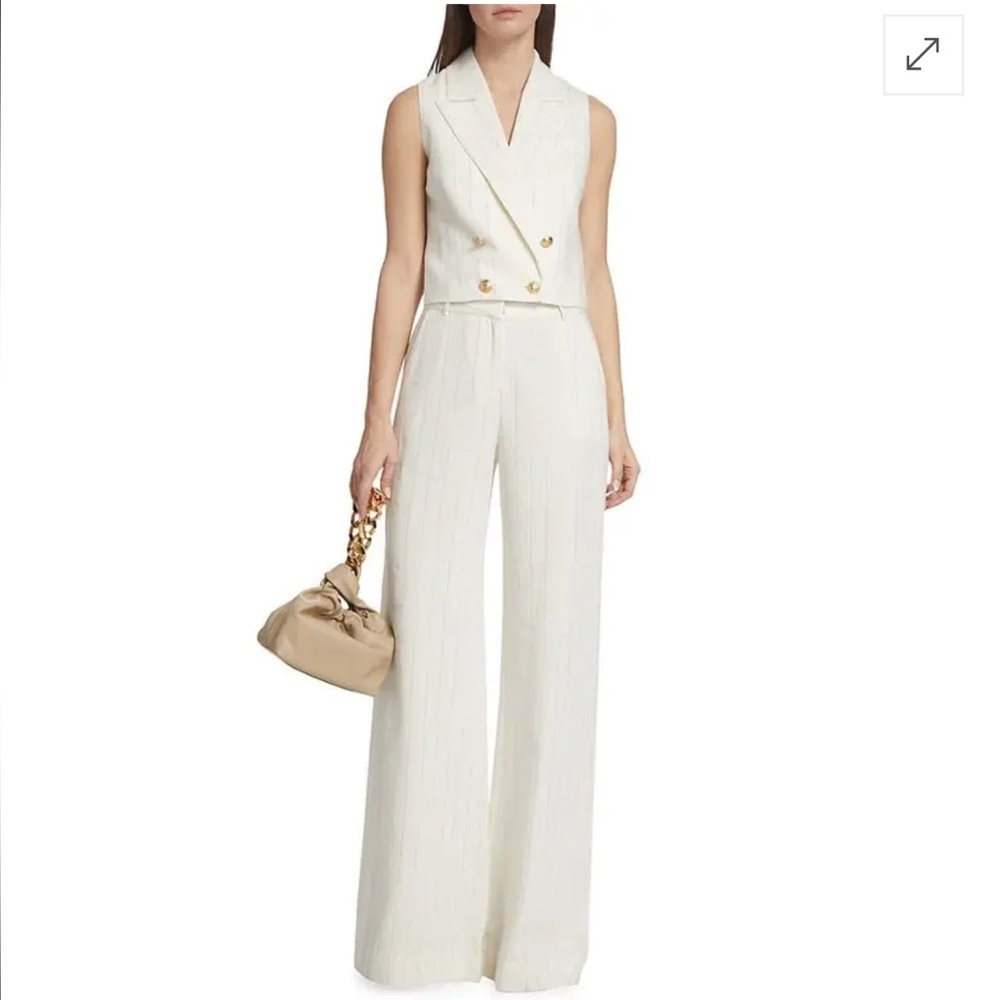 L’agence Pilar Wide Leg Pin Stripe Metallic Pants